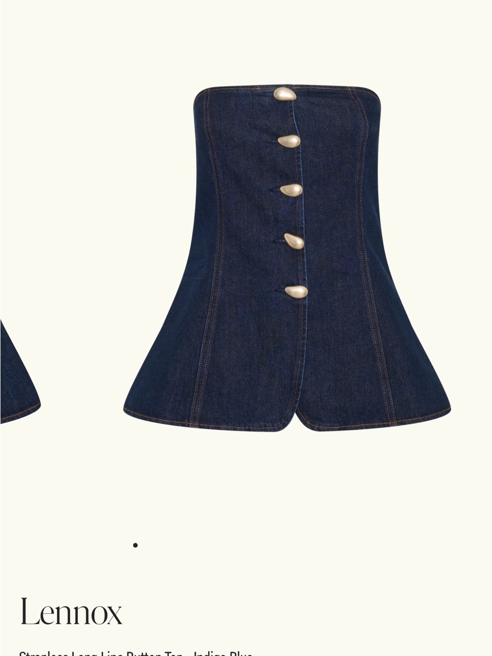 Meshki Lennox Dark Indigo Strapless Top - Picture 2 of 4